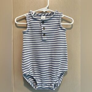 Carter's Navy and White Striped Sleeveless Romper